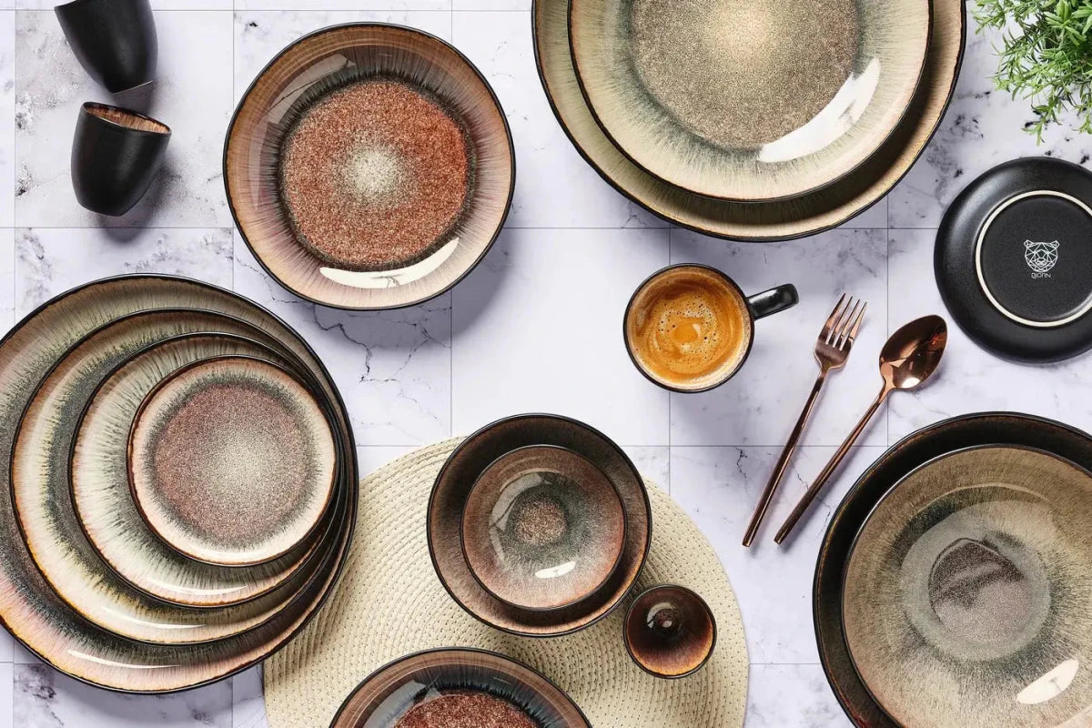 Björn Geschirr - Set IRIS - 18 tlg. - Braun kaufen Bjorn Schweiz Webshop Onlineshop