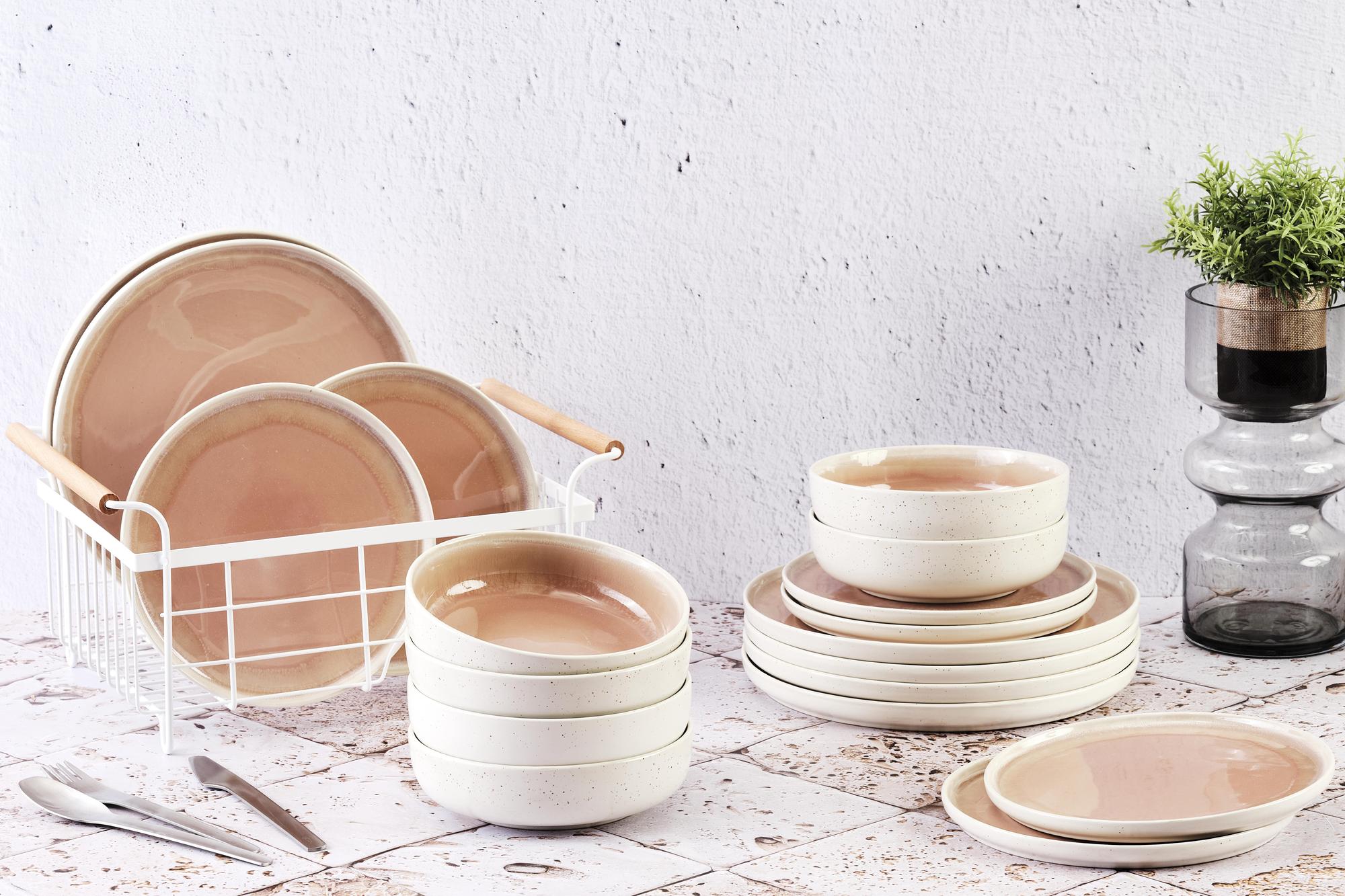 Björn Geschirr - Set OXYGEN - 18 tlg. - Puderrosa kaufen Bjorn Schweiz Webshop Onlineshop