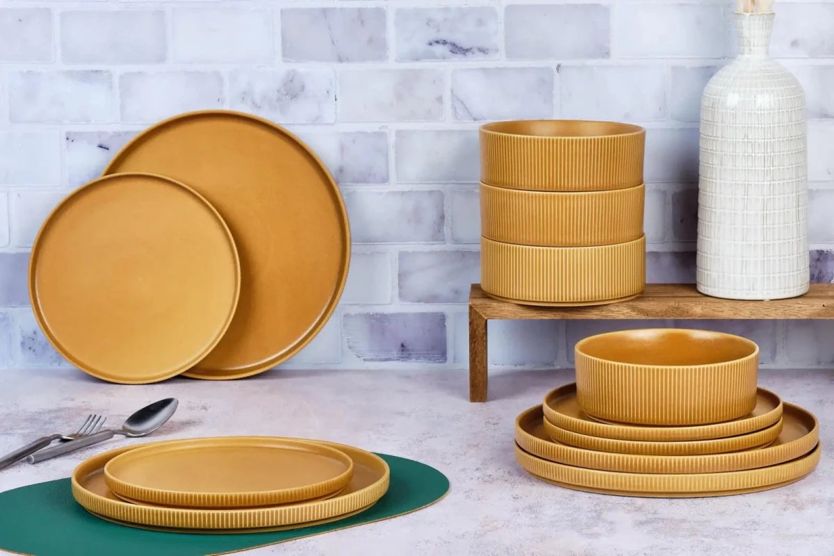Björn Geschirr - Set SCANDI - 12 tlg. - Ocker kaufen Bjorn Schweiz Webshop Onlineshop