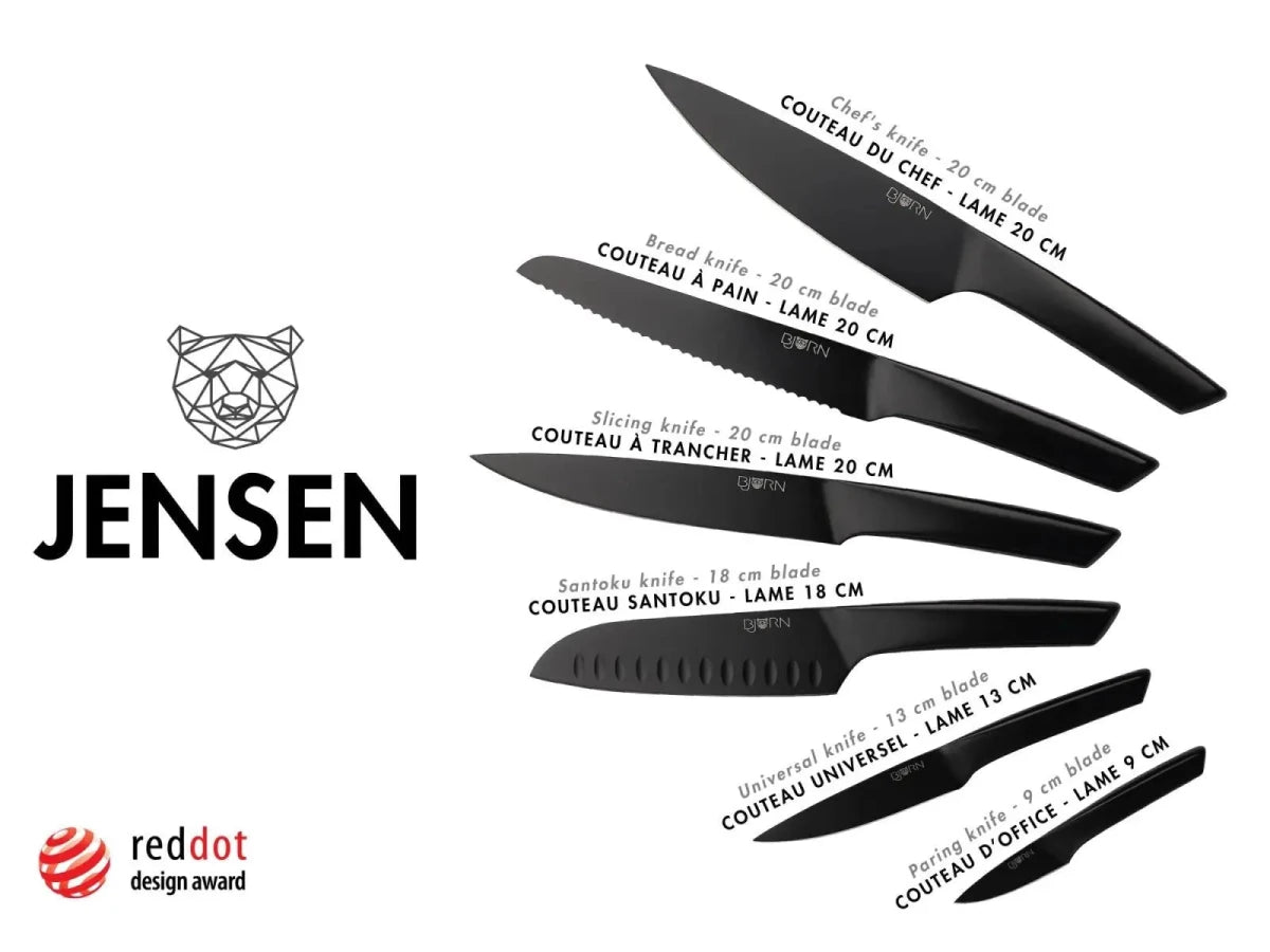 Björn Küchenmesser - Set JENSEN - 6 tlg. - Schwarz kaufen Bjorn Schweiz Webshop Onlineshop