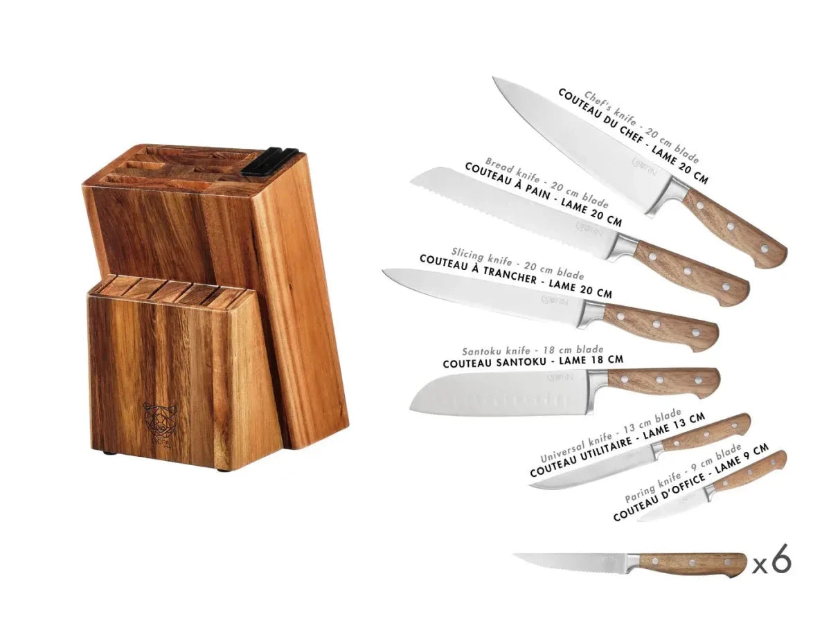 Björn Küchenmesserblock mit Steakmessern JAKOB LOVIISA - 14 tlg. - Beige,Braun kaufen Bjorn Schweiz Webshop Onlineshop