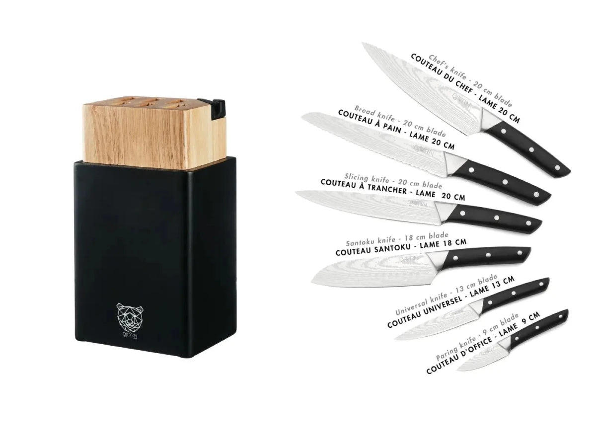Björn Küchenmesserblock - Set ERLING PORVOO - 8 tlg. - Braun kaufen Bjorn Schweiz Webshop Onlineshop