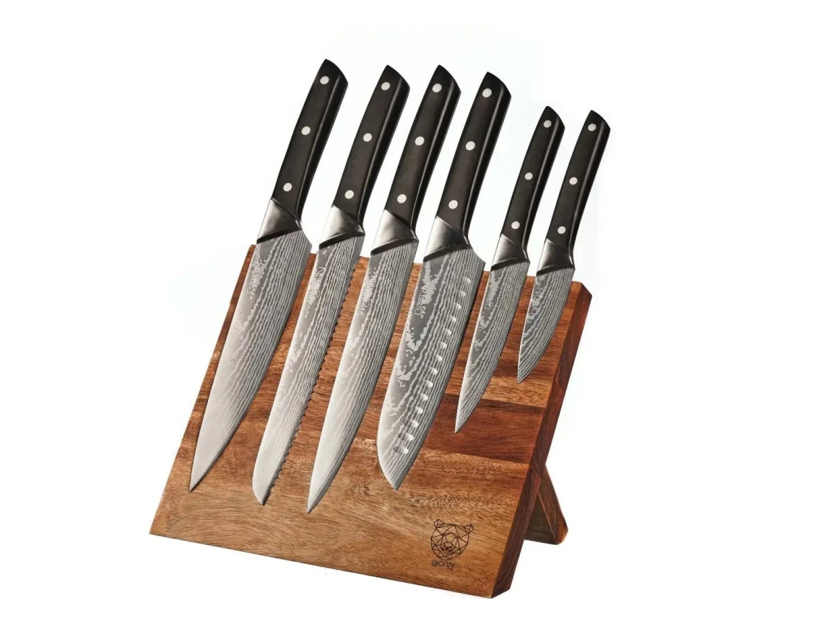 Björn Küchenmesserblock - Set ERLING VANTAA - 7 tlg. - Braun kaufen Bjorn Schweiz Webshop Onlineshop