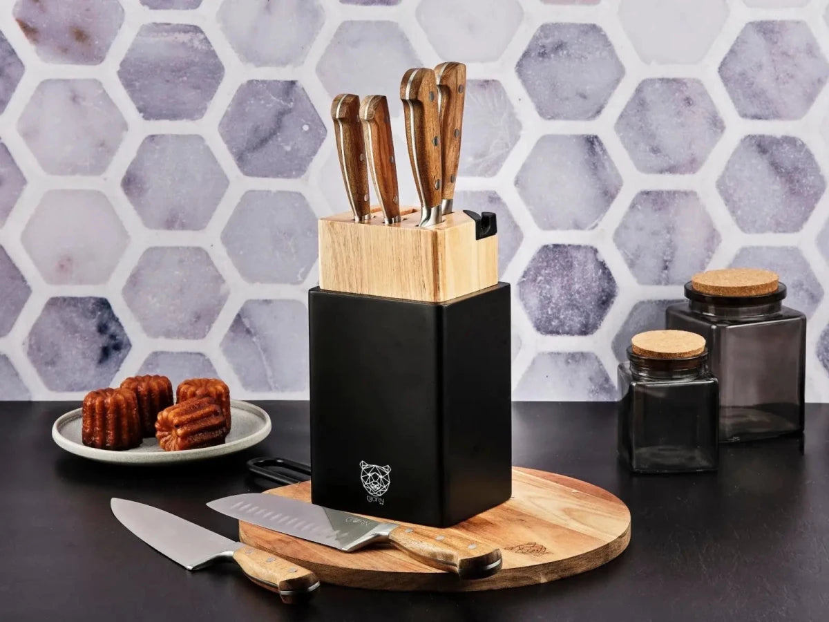 Björn Küchenmesserblock - Set JAKOB PORVOO - 8 tlg. - Braun kaufen Bjorn Schweiz Webshop Onlineshop