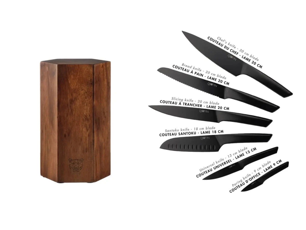 Björn Küchenmesserblock - Set JENSEN IMATRA - 7 tlg. - Schwarz kaufen Bjorn Schweiz Webshop Onlineshop