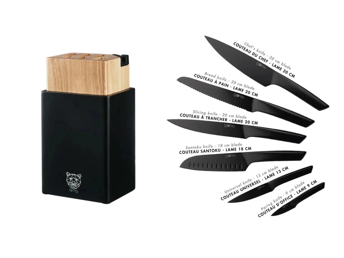 Björn Küchenmesserblock - Set JENSEN PORVOO - 8 tlg. - Schwarz kaufen Bjorn Schweiz Webshop Onlineshop