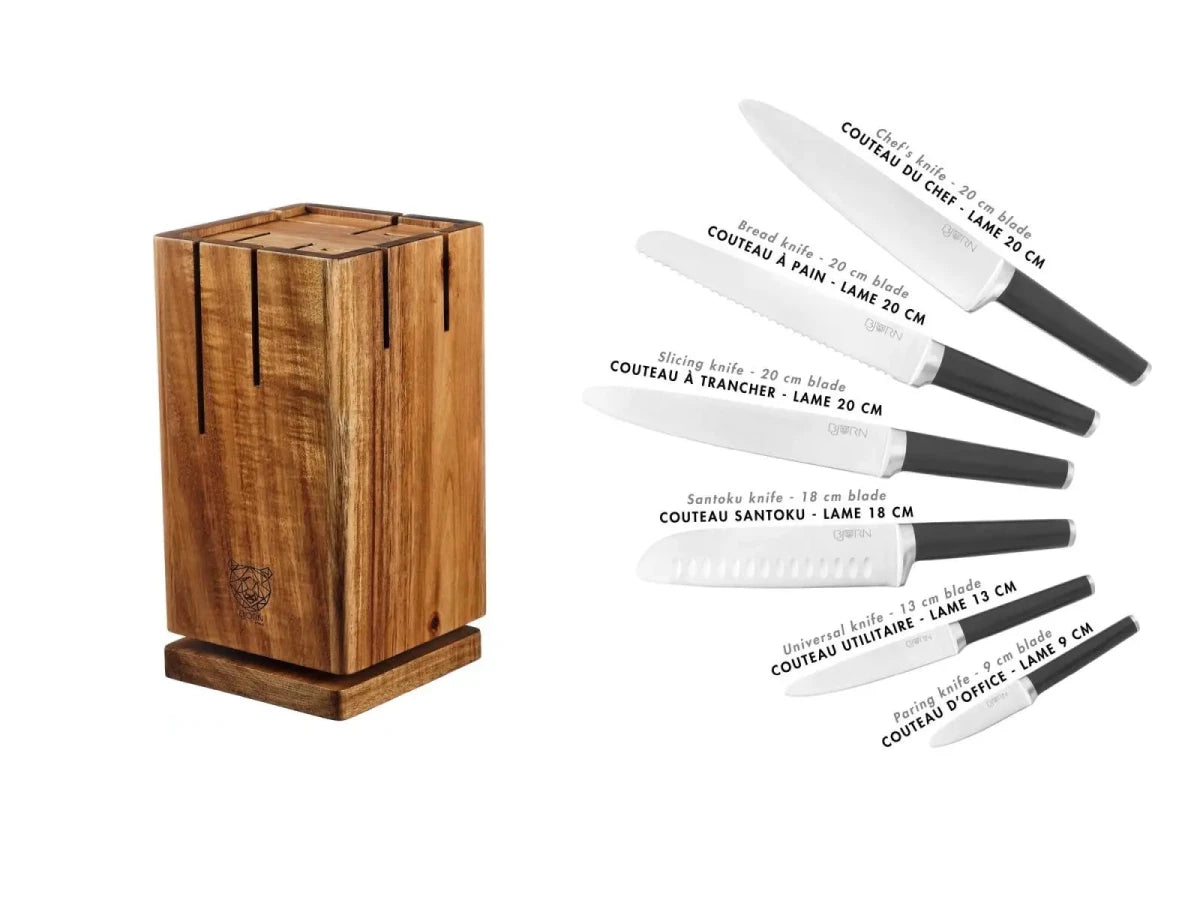 Björn Küchenmesserblock - Set JONA SKAGEN - 7 tlg. - Braun kaufen Bjorn Schweiz Webshop Onlineshop
