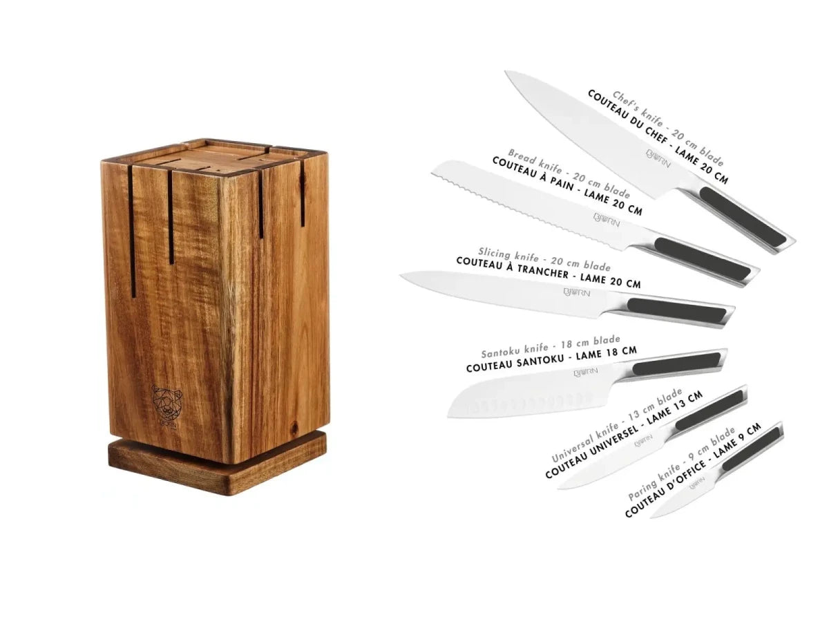Björn Küchenmesserblock - Set LOKI SKAGEN - 7 tlg. - Braun kaufen Bjorn Schweiz Webshop Onlineshop