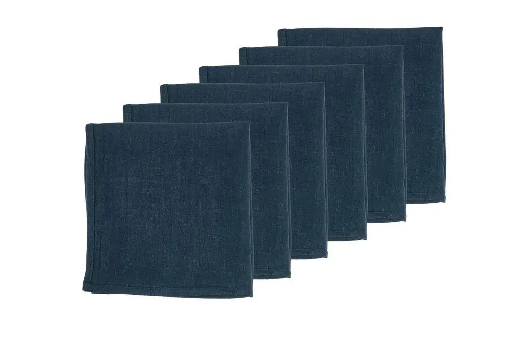 Björn Tischserviette - Leinen & Baumwolle - 6 tlg. - Blau/Grau kaufen Bjorn Schweiz Webshop Onlineshop