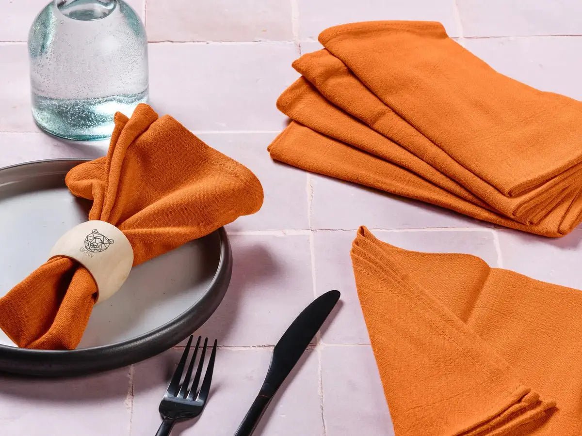 Björn Tischserviette - Leinen & Baumwolle - 6 tlg. - Orange kaufen Bjorn Schweiz Webshop Onlineshop