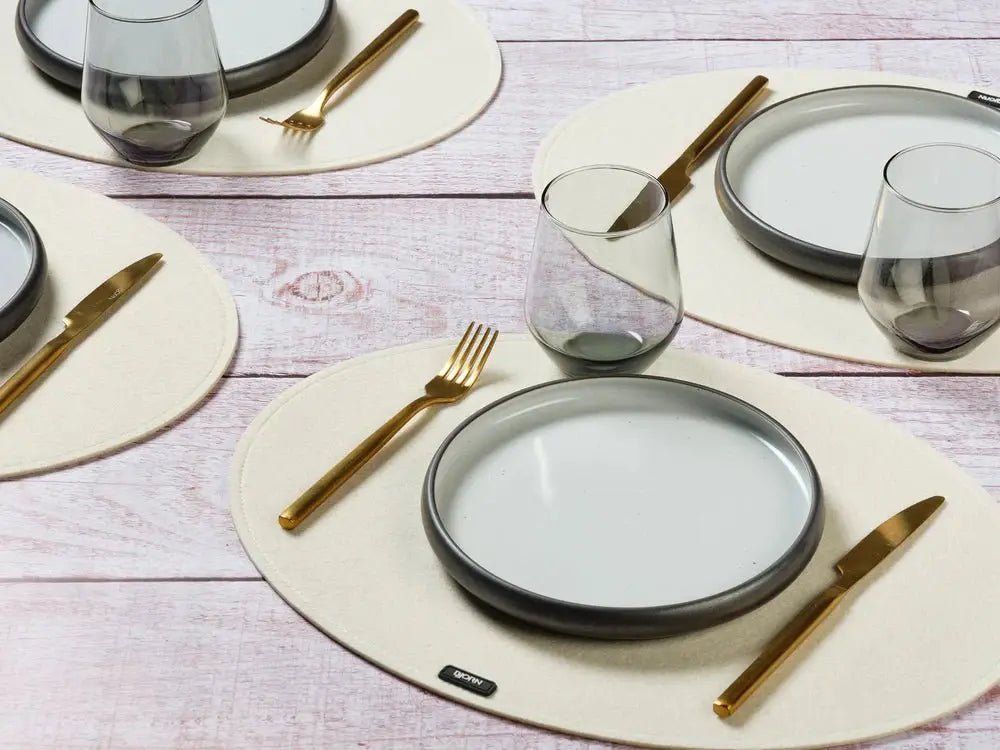 Björn Tischset "oval" - recycelter Filz - 6 tlg. - Beige kaufen Bjorn Schweiz Webshop Onlineshop