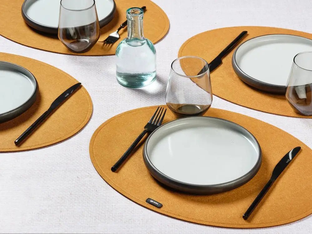 Björn Tischset "oval" - recycelter Filz - 6 tlg. - Camel kaufen Bjorn Schweiz Webshop Onlineshop