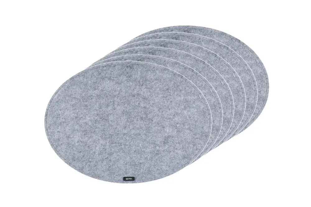 Björn Tischset "oval" - recycelter Filz - 6 tlg. - Grau kaufen Bjorn Schweiz Webshop Onlineshop