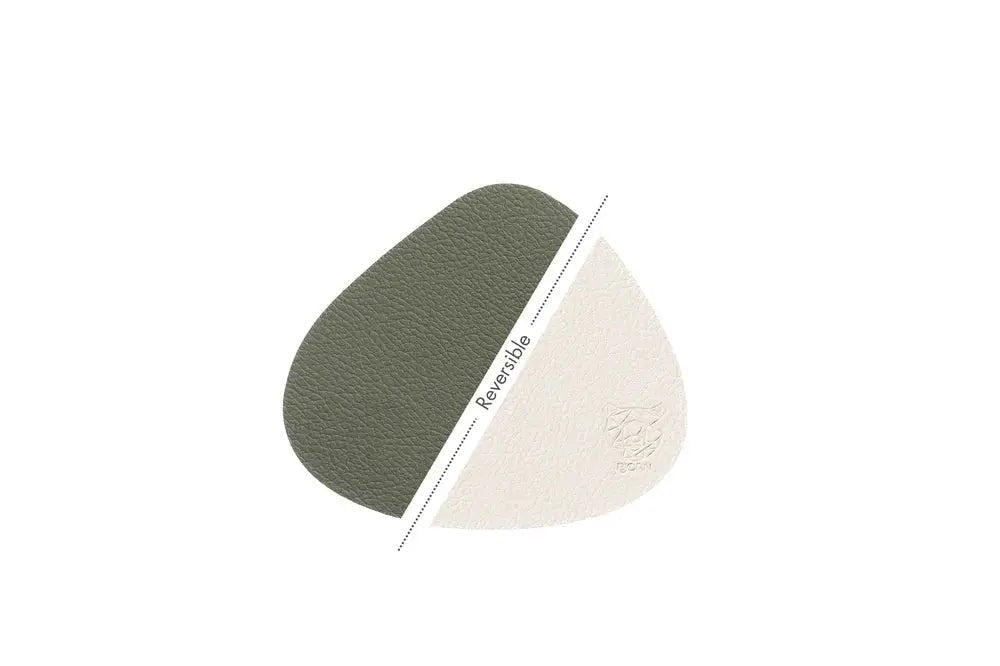 Björn Wendbare Untersetzer "stone" - recyceltes Leder - 6 tlg. - Creme/Grün kaufen Bjorn Schweiz Webshop Onlineshop