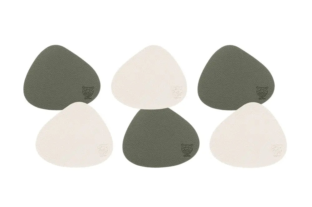Björn Wendbare Untersetzer "stone" - recyceltes Leder - 6 tlg. - Creme/Grün kaufen Bjorn Schweiz Webshop Onlineshop