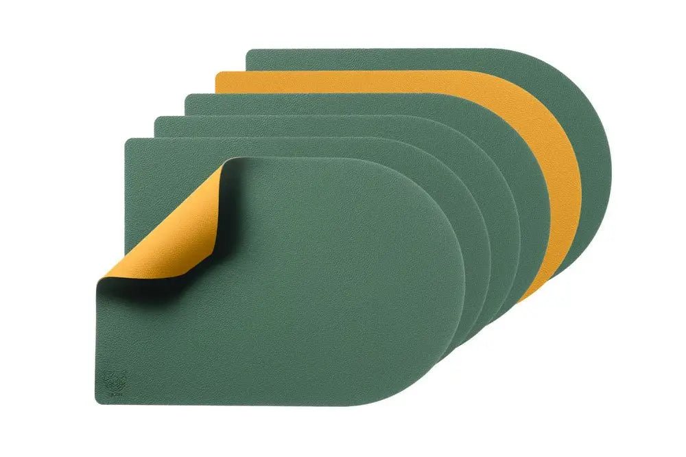 Björn Wendbares Tischset "arcus" - recyceltes Leder - 6 tlg. - Gelb/Grün kaufen Bjorn Schweiz Webshop Onlineshop