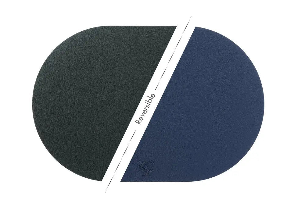 Björn Wendbares Tischset "oval" - recyceltes Leder - 6 tlg. - Blau/Grau kaufen Bjorn Schweiz Webshop Onlineshop