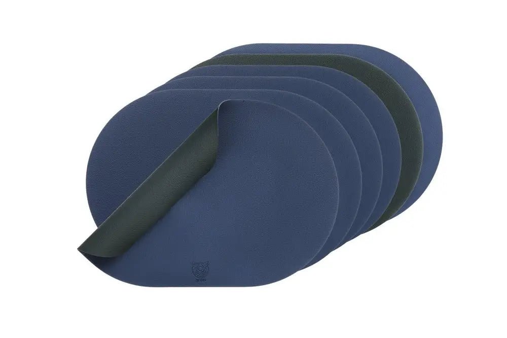 Björn Wendbares Tischset "oval" - recyceltes Leder - 6 tlg. - Blau/Grau kaufen Bjorn Schweiz Webshop Onlineshop