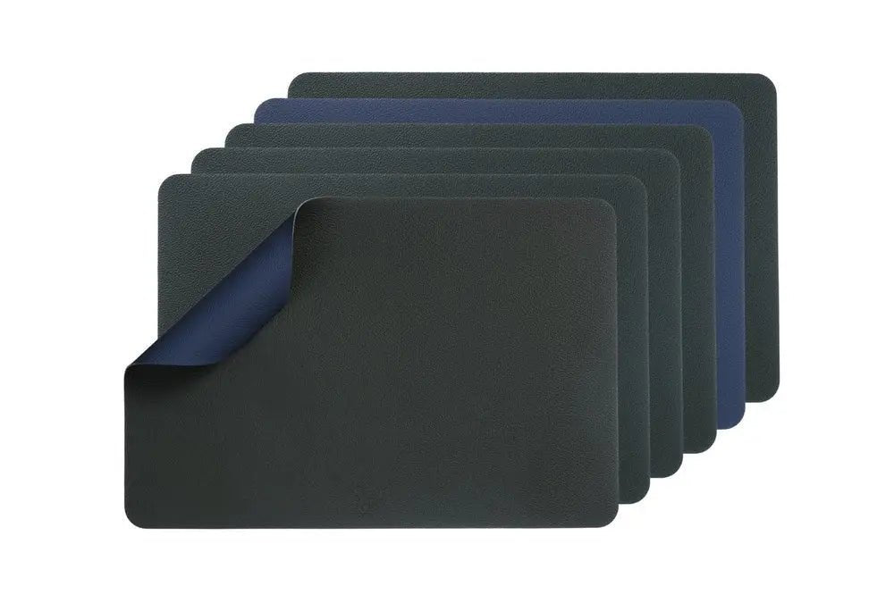 Björn Wendbares Tischset "rechteckig" - recyceltes Leder - 6 tlg. - Blau/Grau kaufen Bjorn Schweiz Webshop Onlineshop