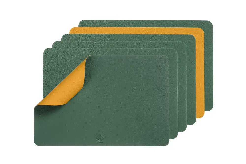 Björn Wendbares Tischset "rechteckig" - recyceltes Leder - 6 tlg. - Gelb/Grün kaufen Bjorn Schweiz Webshop Onlineshop