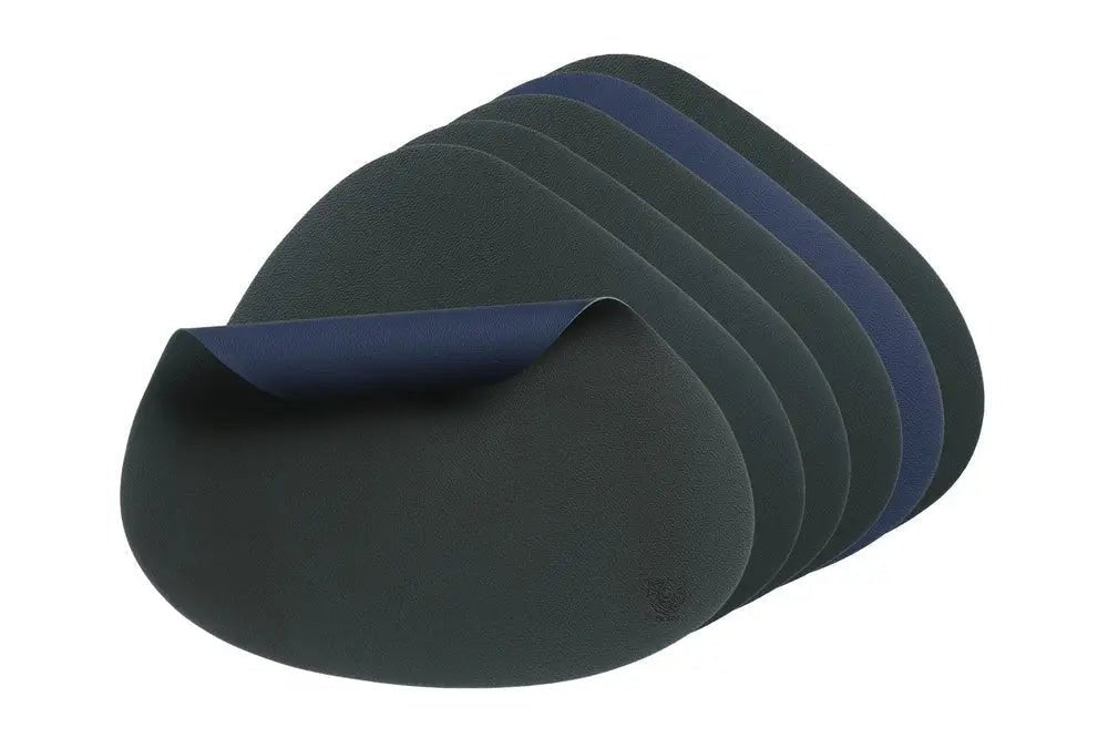 Björn Wendbares Tischset "stone" - recyceltes Leder - 6 tlg. - Blau/Grau kaufen Bjorn Schweiz Webshop Onlineshop
