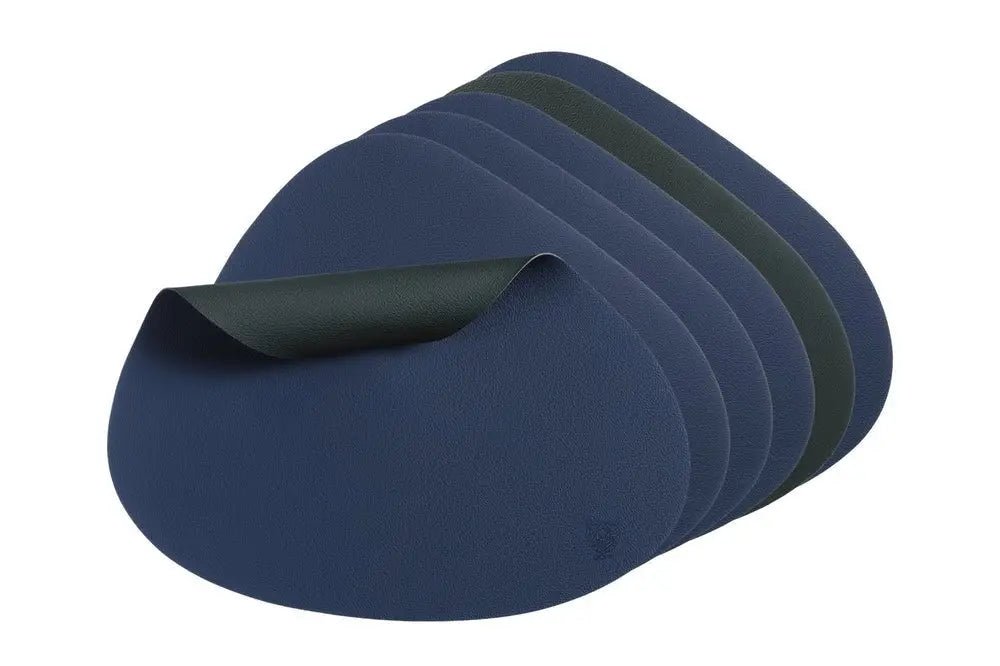 Björn Wendbares Tischset "stone" - recyceltes Leder - 6 tlg. - Blau/Grau kaufen Bjorn Schweiz Webshop Onlineshop