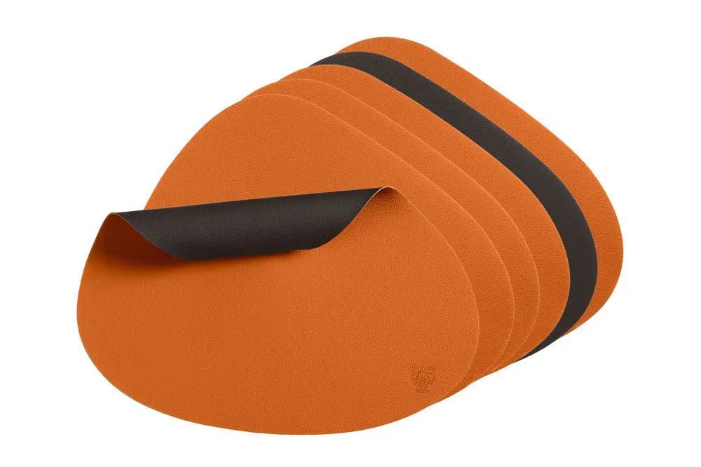 Björn Wendbares Tischset "stone" - recyceltes Leder - 6 tlg. - Orange/Braun kaufen Bjorn Schweiz Webshop Onlineshop