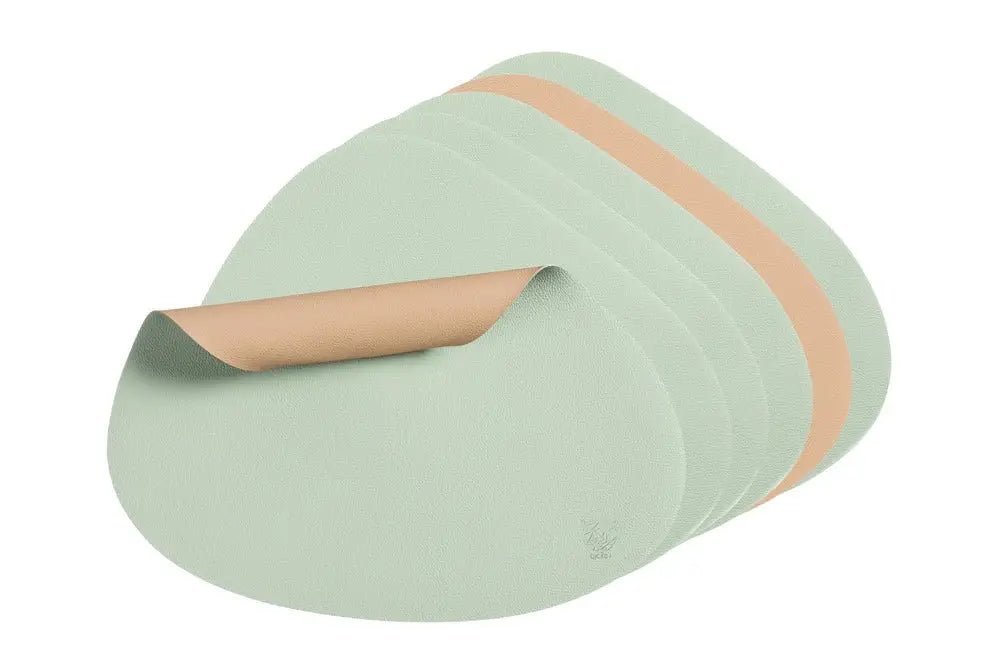 Björn Wendbares Tischset "stone" - recyceltes Leder - 6 tlg. - Rosa/Grün kaufen Bjorn Schweiz Webshop Onlineshop