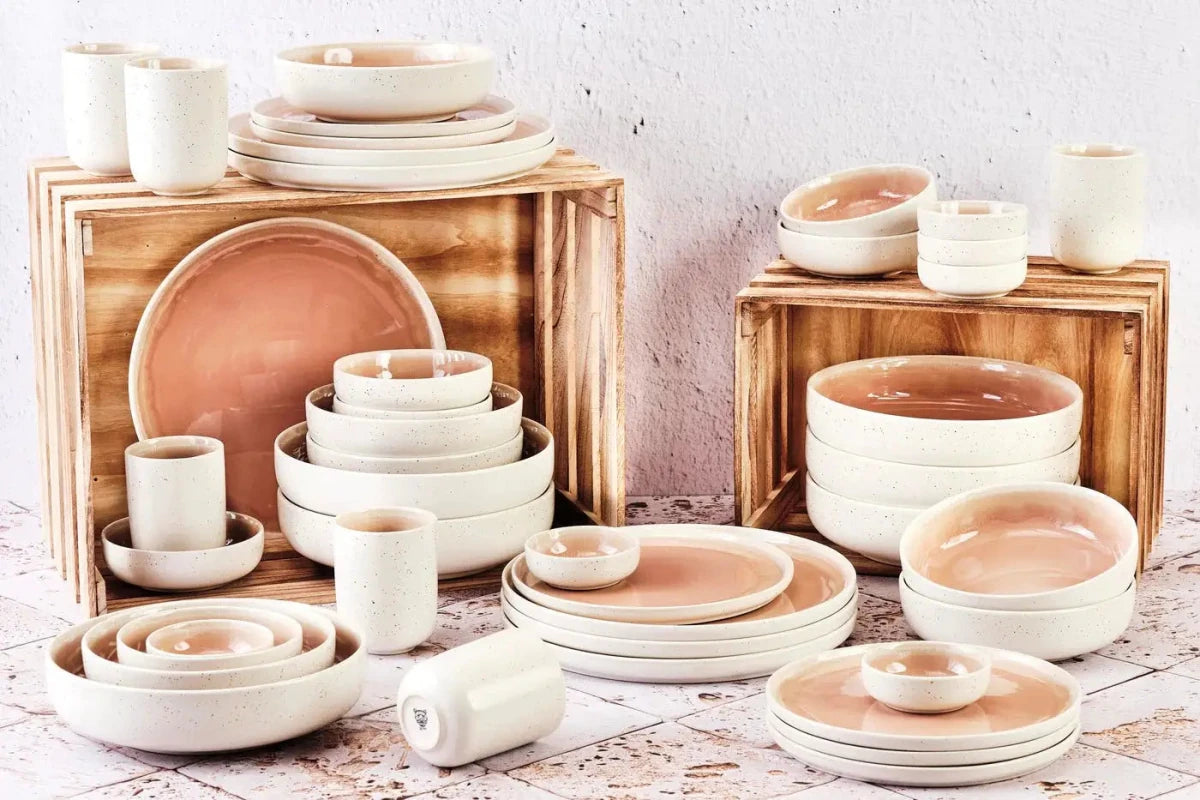 Björn Geschirr - Set OXYGEN - 42 tlg. - Puderrosa kaufen Bjorn Schweiz Webshop Onlineshop