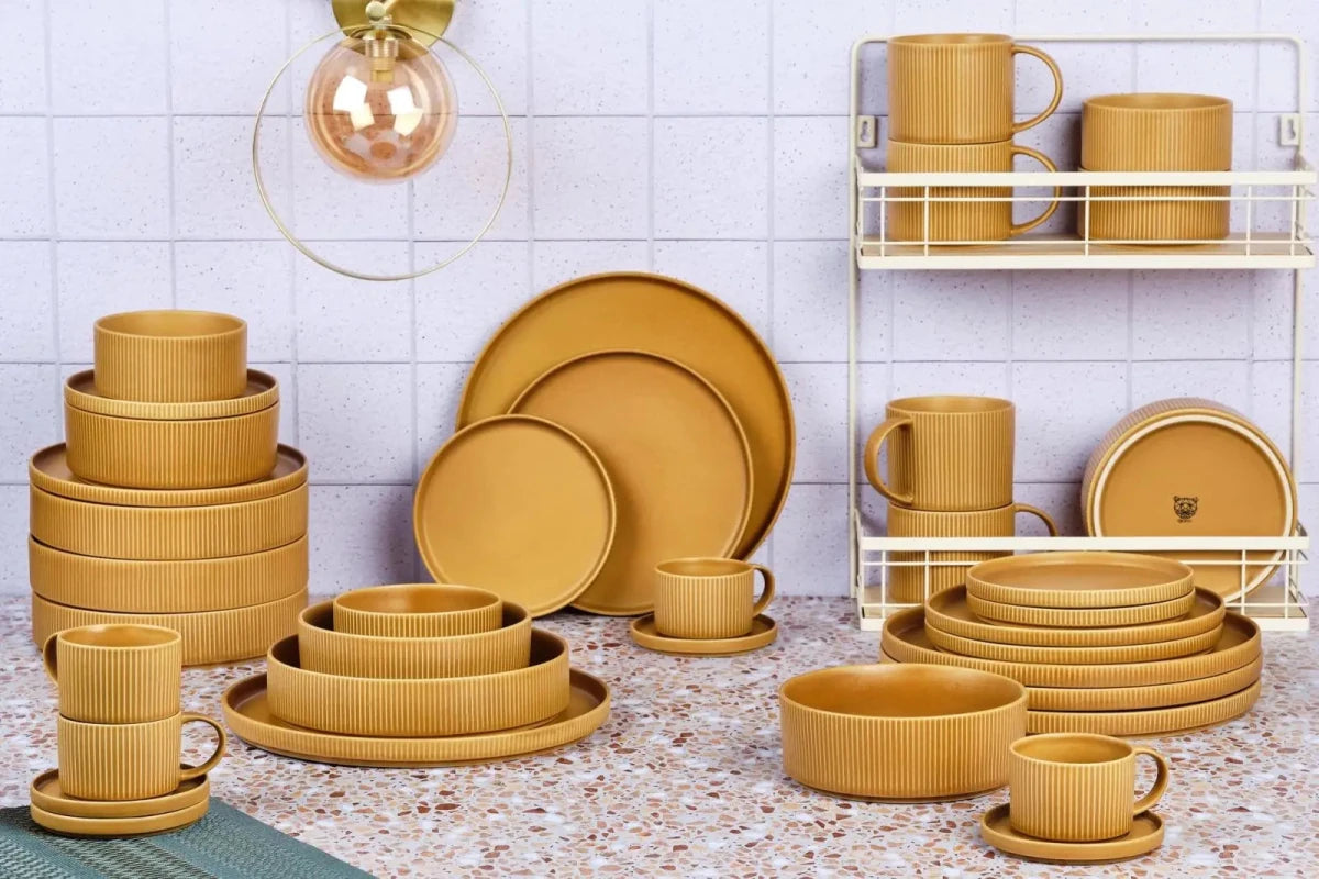 Björn Geschirr - Set SCANDI - 36 tlg. - Ocker kaufen Bjorn Schweiz Webshop Onlineshop