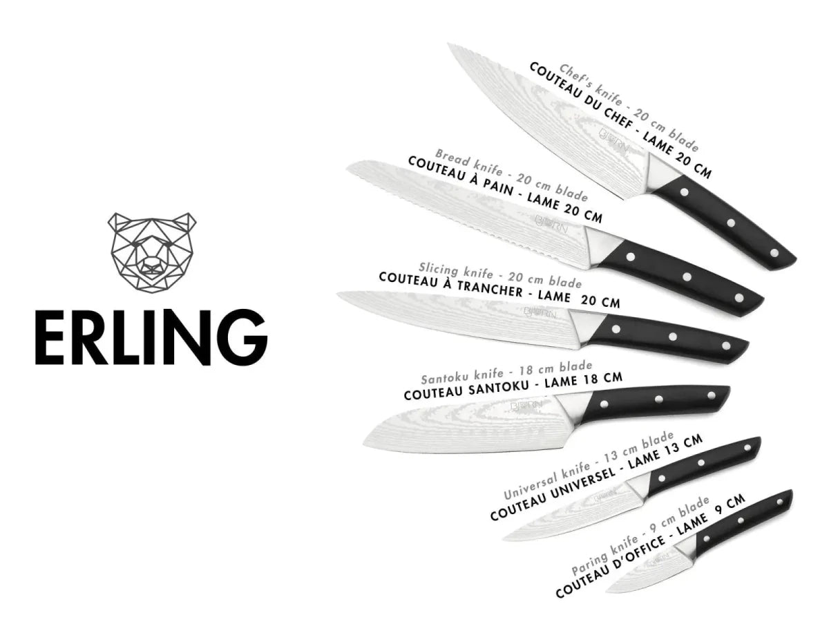Björn Küchenmesser - Set ERLING - 6 tlg. - Schwarz kaufen Bjorn Schweiz Webshop Onlineshop