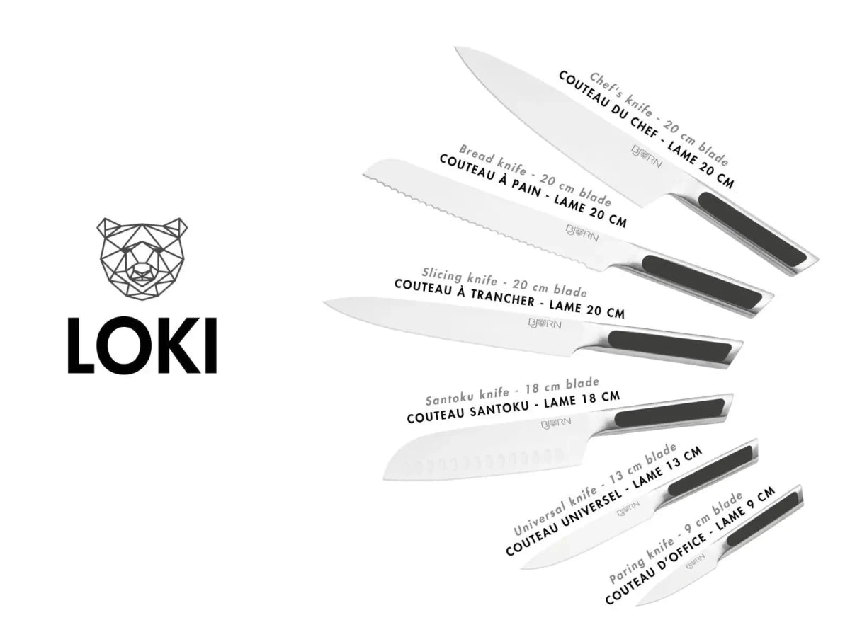 Björn Küchenmesser - Set LOKI - 6 tlg. - Silber kaufen Bjorn Schweiz Webshop Onlineshop