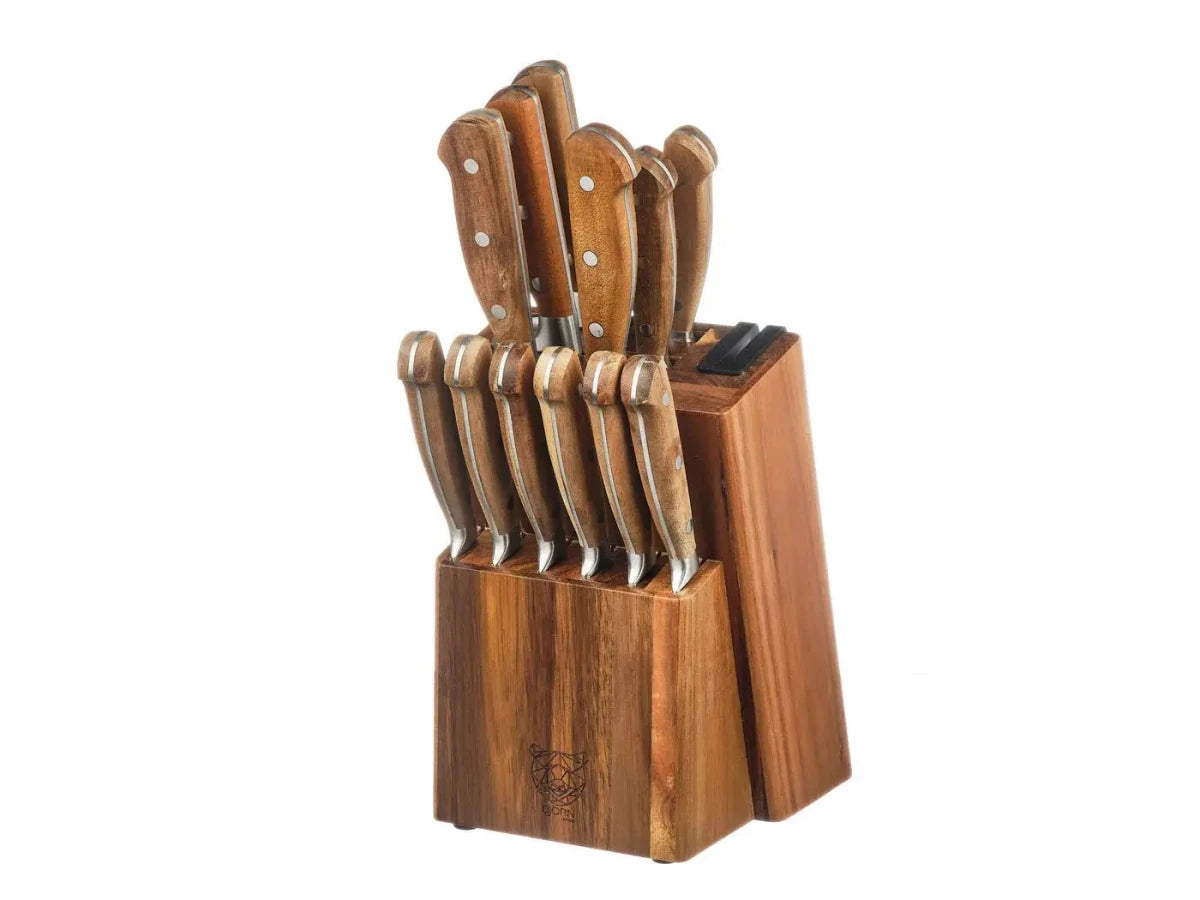 Björn Küchenmesserblock mit Steakmessern JAKOB LOVIISA - 14 tlg. - Beige,Braun kaufen Bjorn Schweiz Webshop Onlineshop