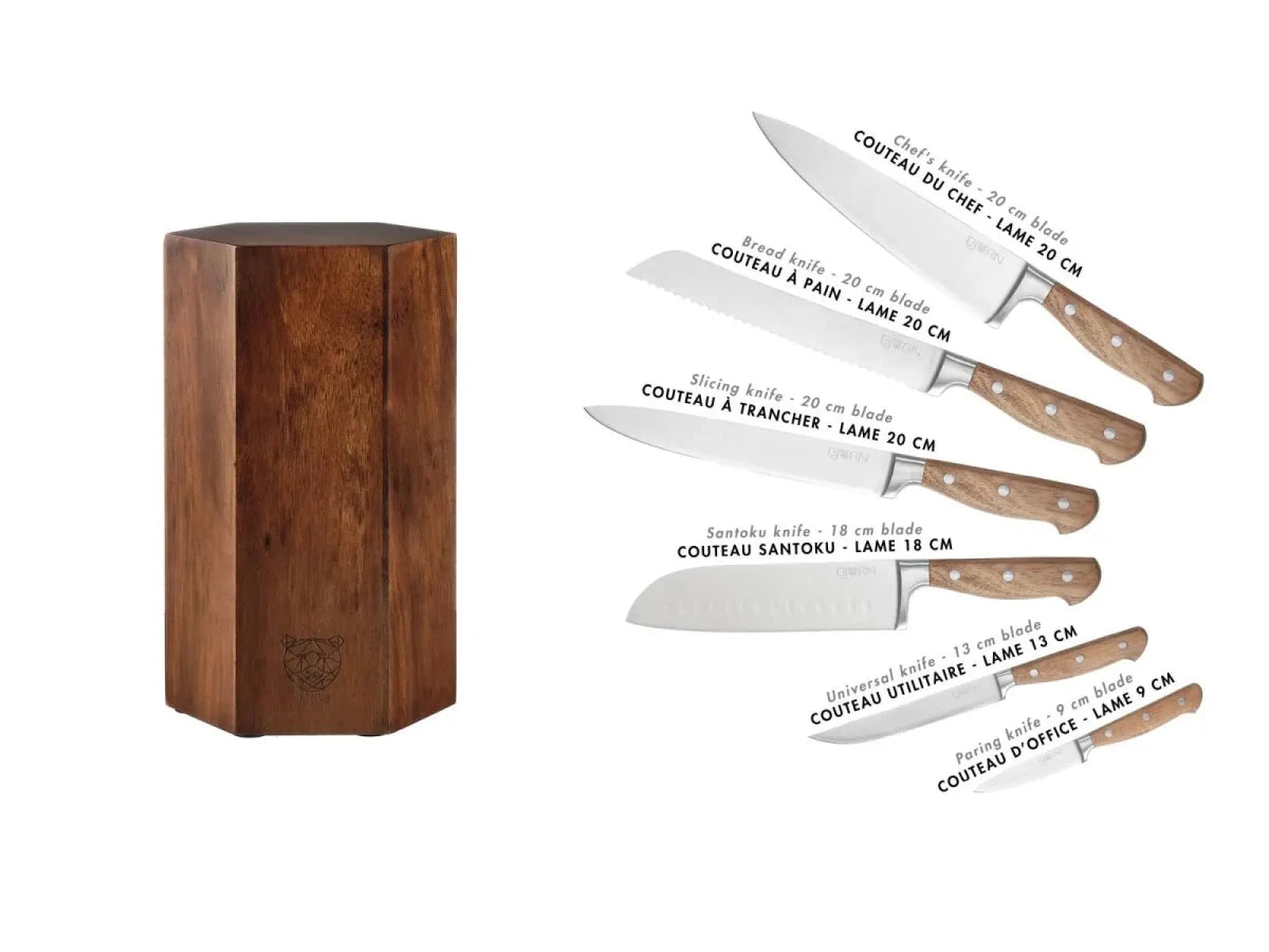 Björn Küchenmesserblock - Set JAKOB IMATRA - 7 tlg. - Braun kaufen Bjorn Schweiz Webshop Onlineshop