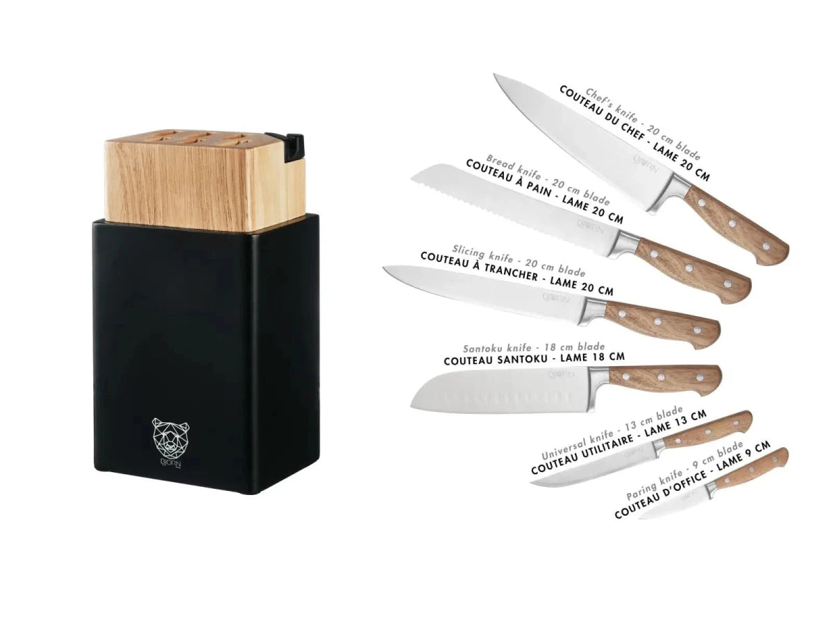 Björn Küchenmesserblock - Set JAKOB PORVOO - 8 tlg. - Braun kaufen Bjorn Schweiz Webshop Onlineshop