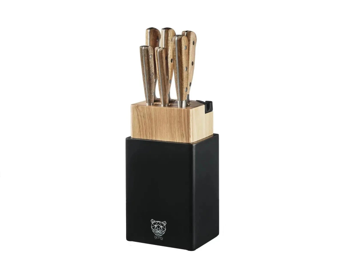 Björn Küchenmesserblock - Set JAKOB PORVOO - 8 tlg. - Braun kaufen Bjorn Schweiz Webshop Onlineshop
