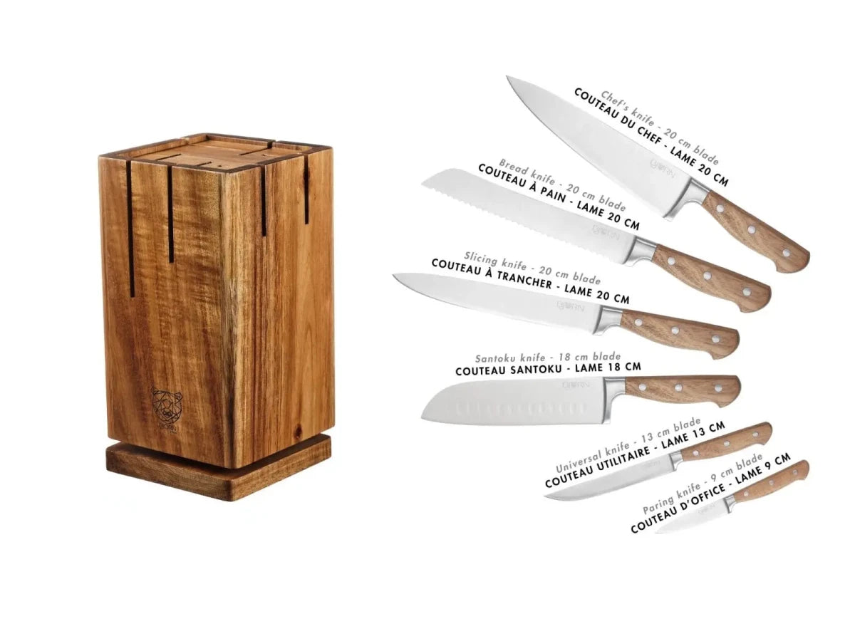 Björn Küchenmesserblock - Set JAKOB SKAGEN - 7 tlg. - Braun kaufen Bjorn Schweiz Webshop Onlineshop