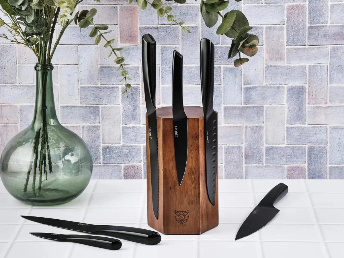 Björn Küchenmesserblock - Set JENSEN IMATRA - 7 tlg. - Schwarz kaufen Bjorn Schweiz Webshop Onlineshop