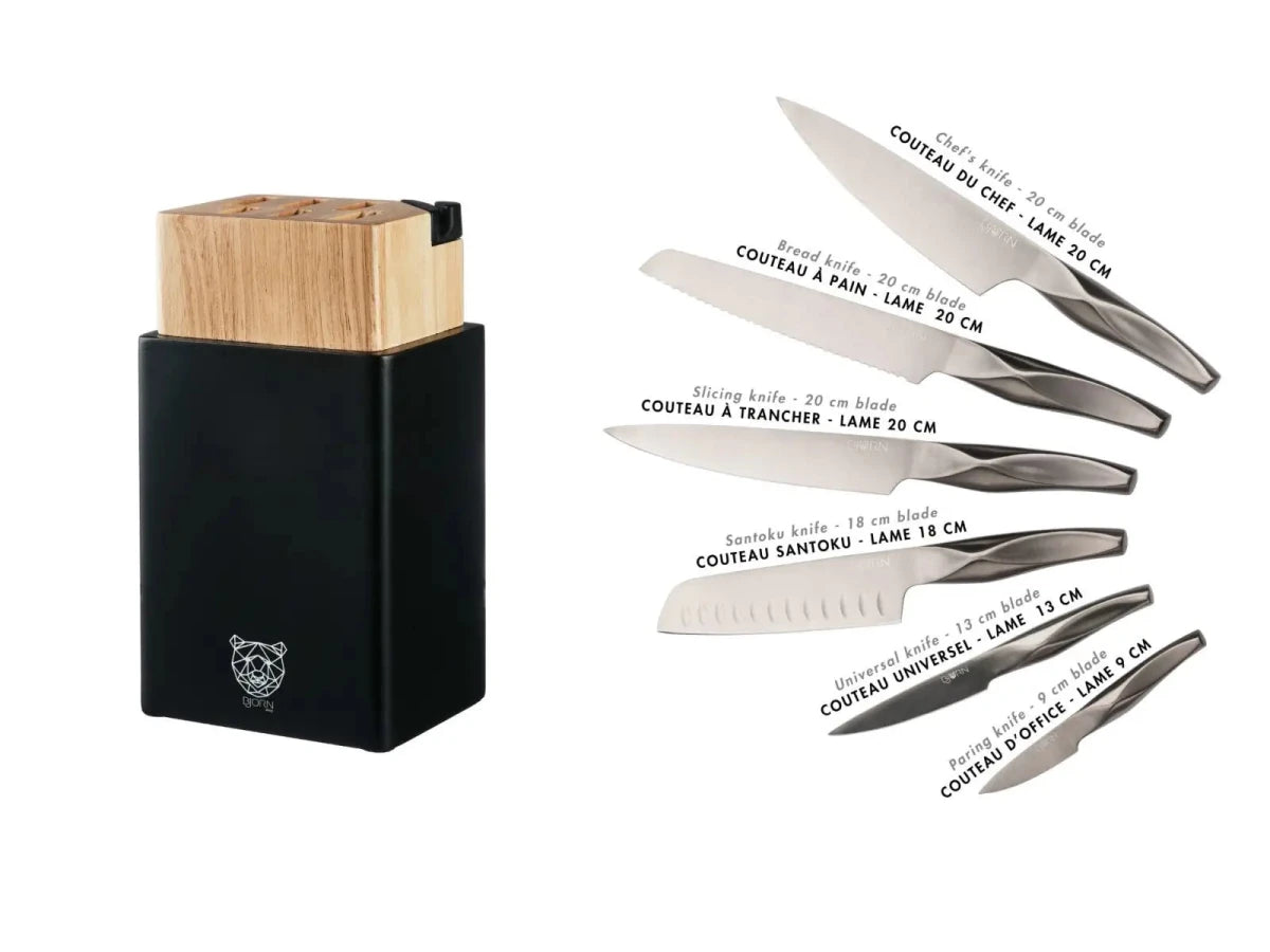 Björn Küchenmesserblock - Set LARUS PORVOO - 8 tlg. - Schwarz kaufen Bjorn Schweiz Webshop Onlineshop