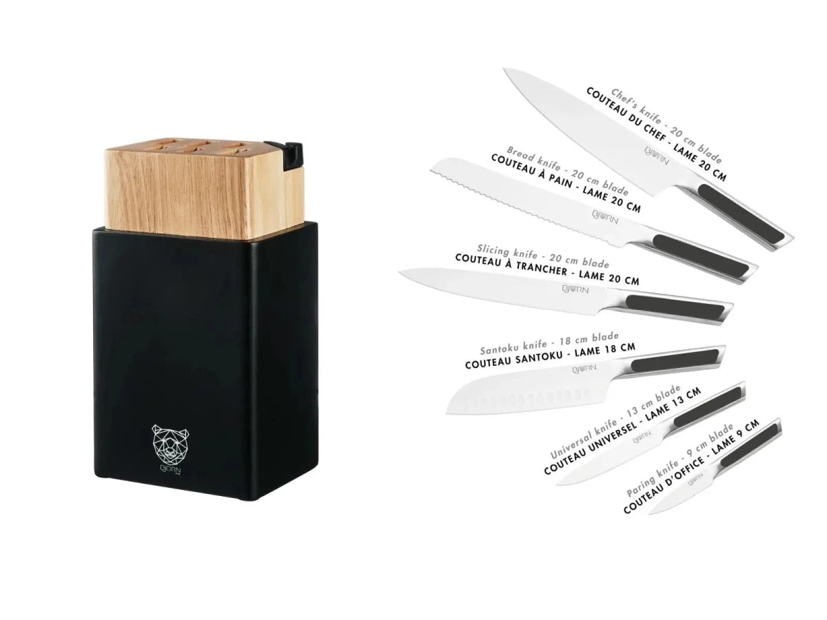 Björn Küchenmesserblock - Set LOKI PORVOO - 8 tlg. - Schwarz kaufen Bjorn Schweiz Webshop Onlineshop