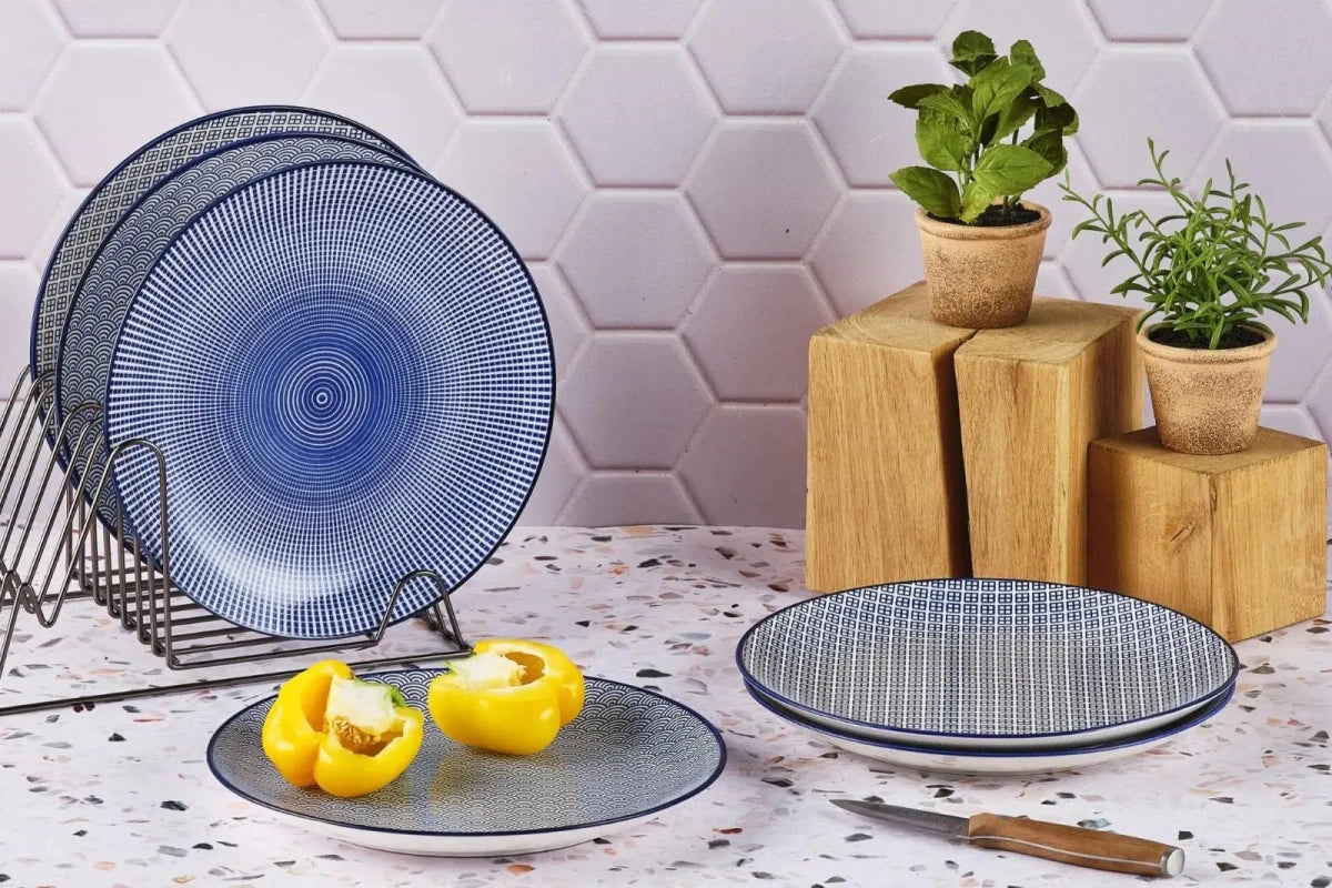Björn Teller - Set PATTERN Ø26cm - 6 tlg. - Dunkelblau kaufen Bjorn Schweiz Webshop Onlineshop