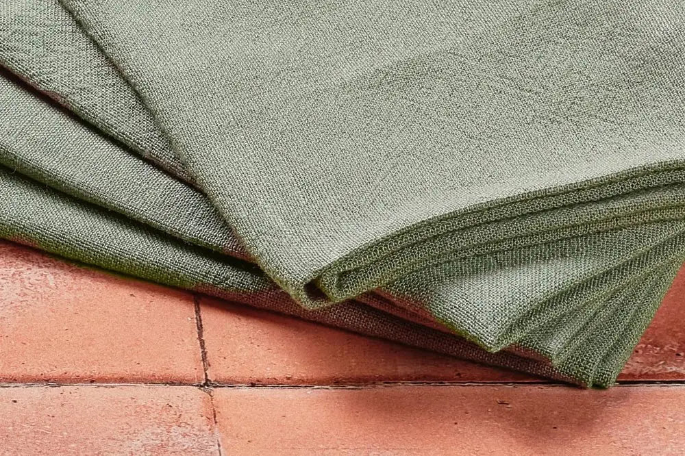 Björn Tischserviette - Leinen & Baumwolle - 6 tlg. - Grau/Grün kaufen Bjorn Schweiz Webshop Onlineshop