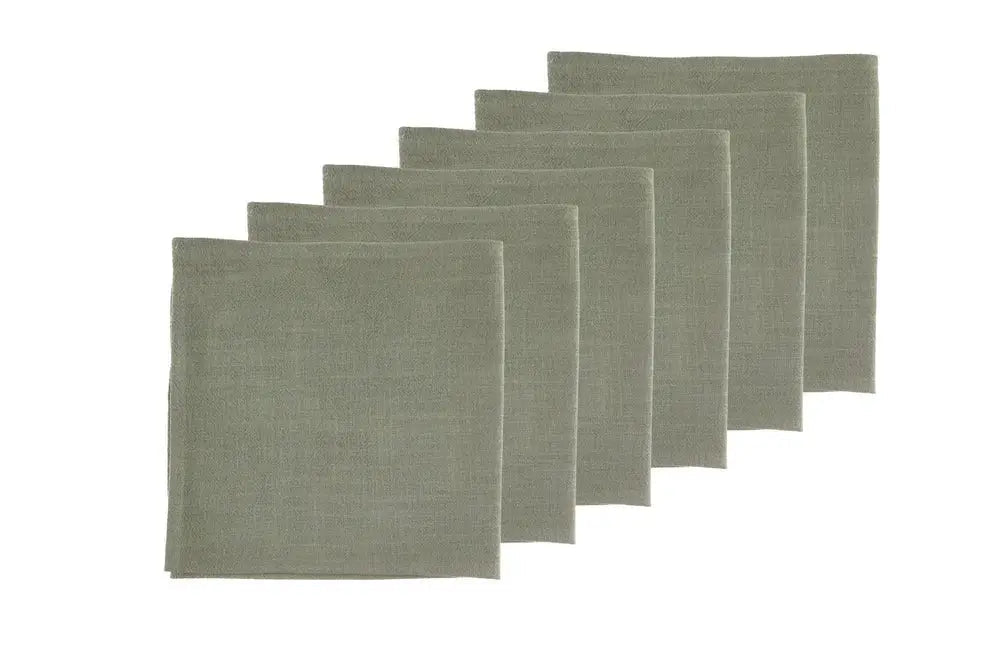 Björn Tischserviette - Leinen & Baumwolle - 6 tlg. - Grau/Grün kaufen Bjorn Schweiz Webshop Onlineshop