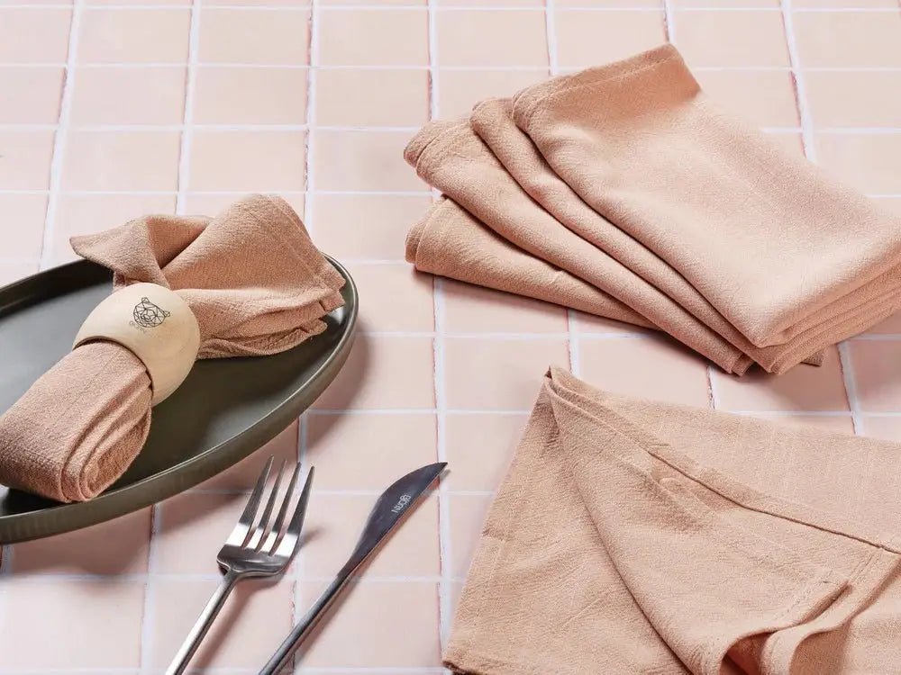 Björn Tischserviette - Leinen & Baumwolle - 6 tlg. - Rosa/Grün kaufen Bjorn Schweiz Webshop Onlineshop