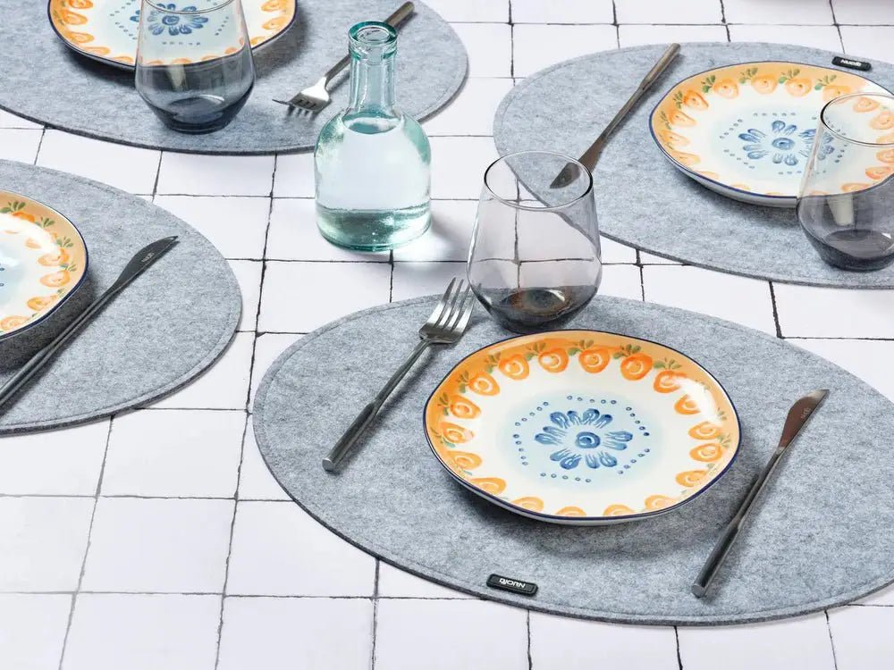 Björn Tischset "oval" - recycelter Filz - 6 tlg. - Grau kaufen Bjorn Schweiz Webshop Onlineshop