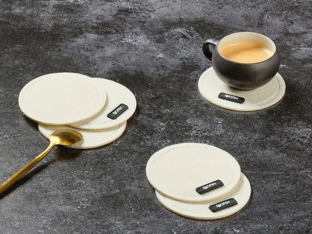 Björn Untersetzer "rund" - recycelter Filz - 6 tlg. - Beige kaufen Bjorn Schweiz Webshop Onlineshop