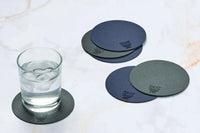 Björn Wendbare Untersetzer "rund" - recyceltes Leder - 6 tlg. - Blau/Grau kaufen Bjorn Schweiz Webshop Onlineshop