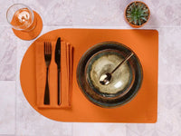 Björn Wendbare Untersetzer "rund" - recyceltes Leder - 6 tlg. - Orange/Braun kaufen Bjorn Schweiz Webshop Onlineshop