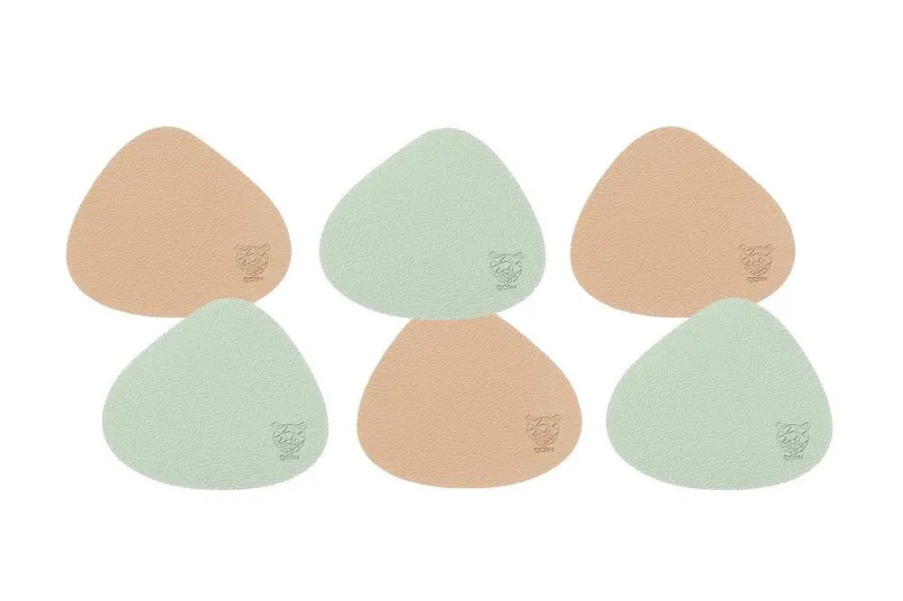 Björn Wendbare Untersetzer "stone" - recyceltes Leder - 6 tlg. - Rosa/Grün kaufen Bjorn Schweiz Webshop Onlineshop