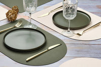 Björn Wendbares Tischset "arcus" - recyceltes Leder - 6 tlg. - Creme/Grün kaufen Bjorn Schweiz Webshop Onlineshop